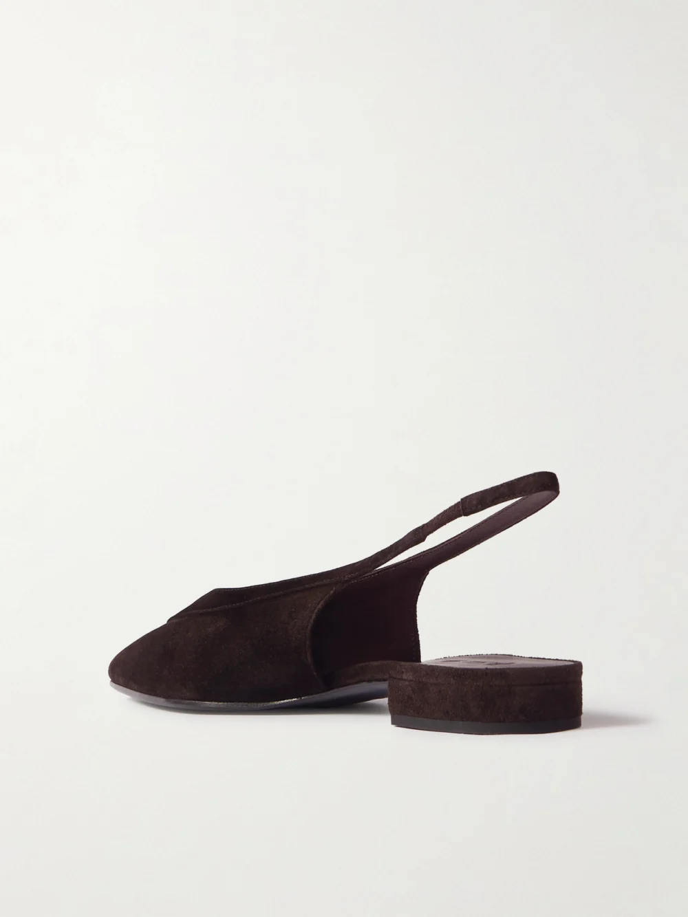 Back view of the Loro Piana Rebecca Layered Suede Slingback Flats