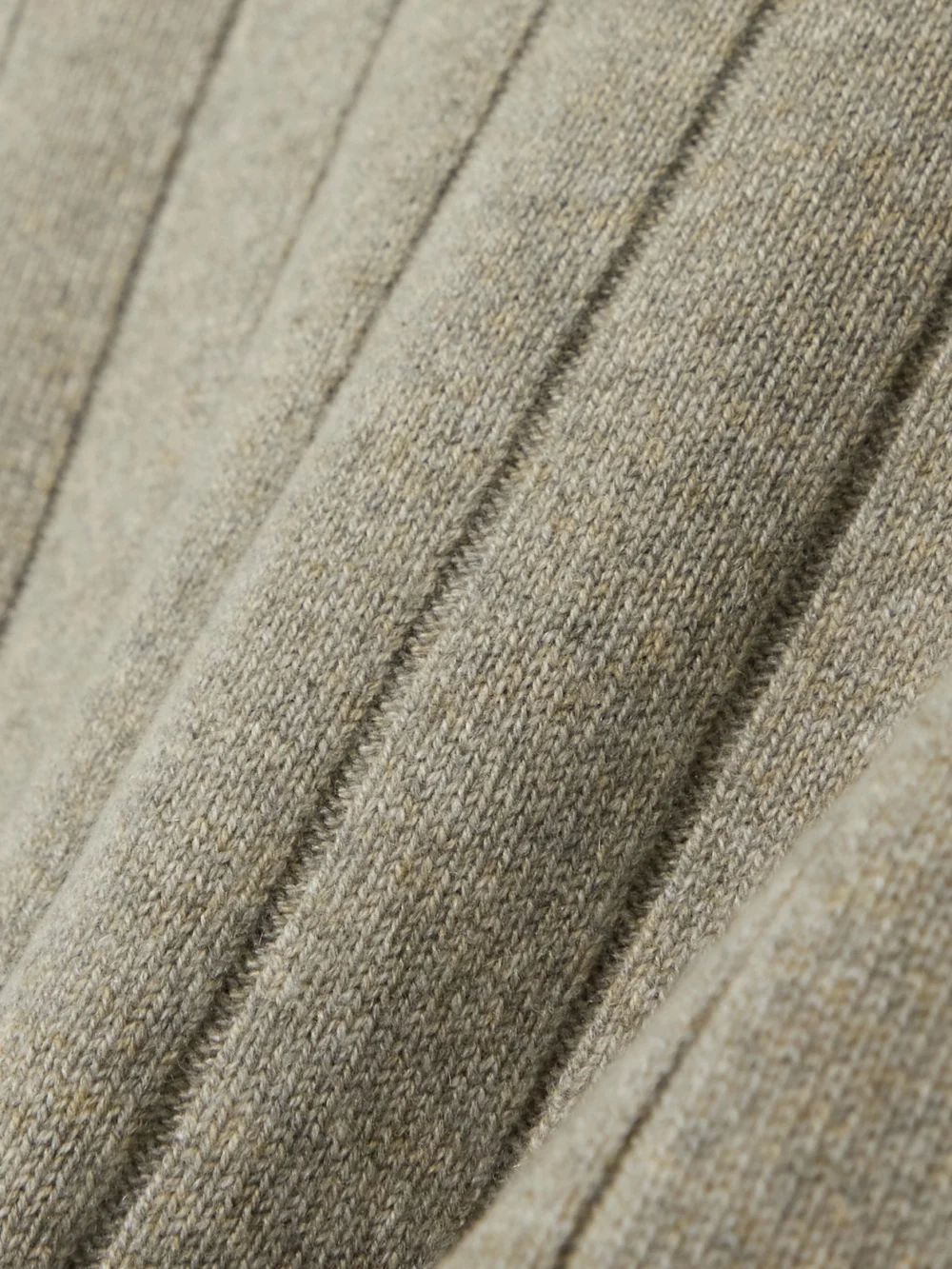 Close-up detail of the Loro Piana Ribbed Cashmere Sweater