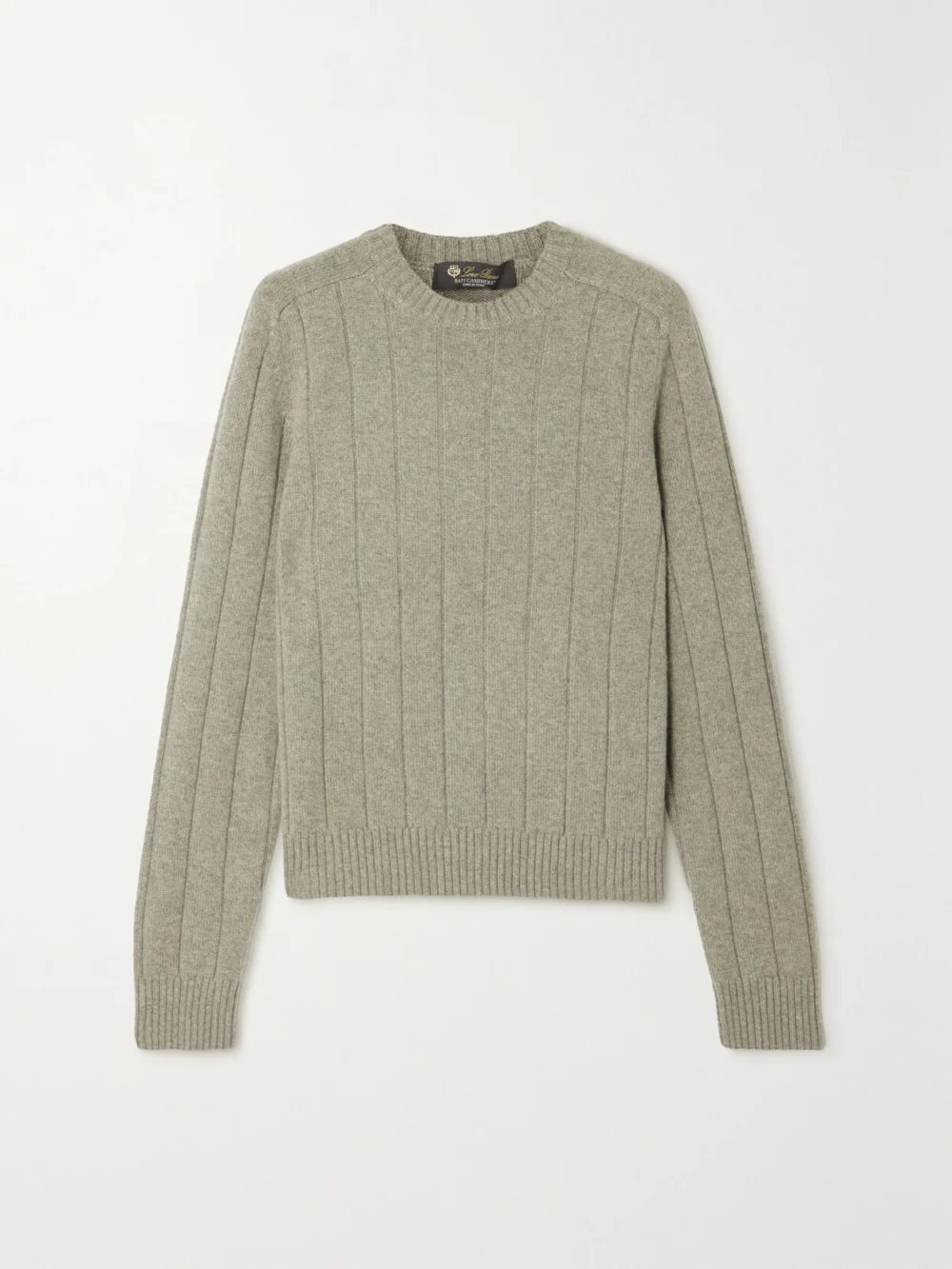 Loro Piana Ribbed Cashmere Sweater in light brown