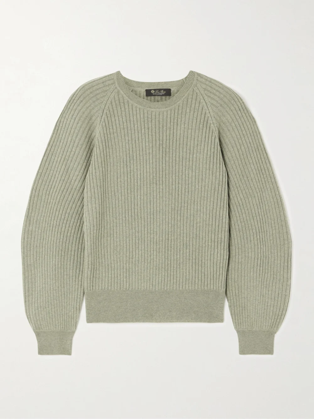 Loro Piana Ribbed Cashmere Sweater in light green
