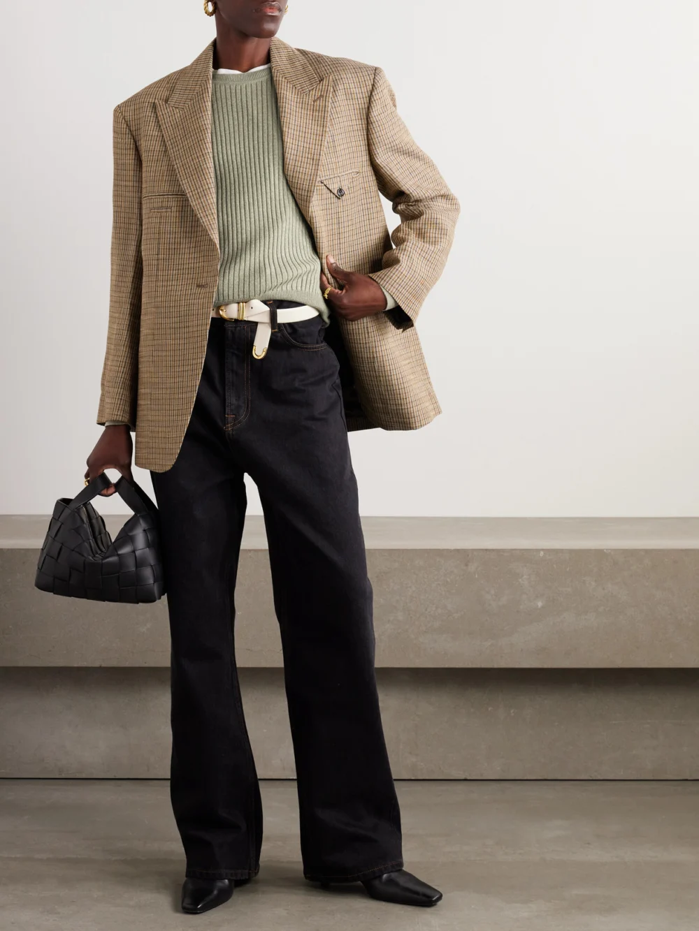Loro Piana Ribbed Cashmere Sweater, worn by a model