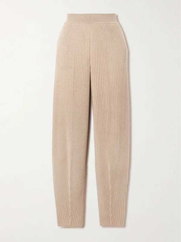 Loro Piana Ribbed Cashmere Tapered Pants