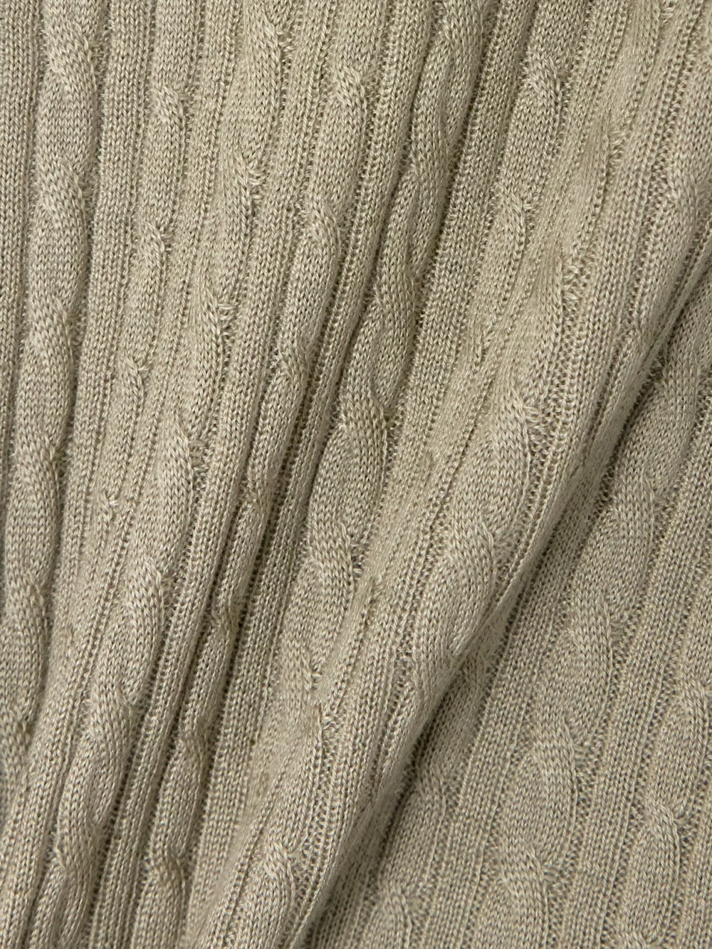 Close-up detail of the Loro Piana Rimella Cable-knit Cashmere and Silk-blend T-shirt