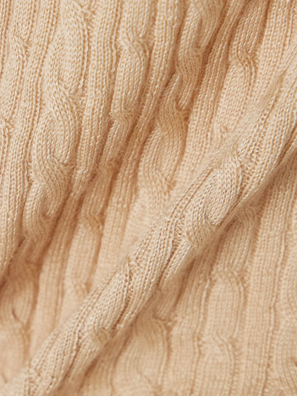 Close-up detail of the Loro Piana Rimella Cable-knit Cashmere and Silk-blend Top