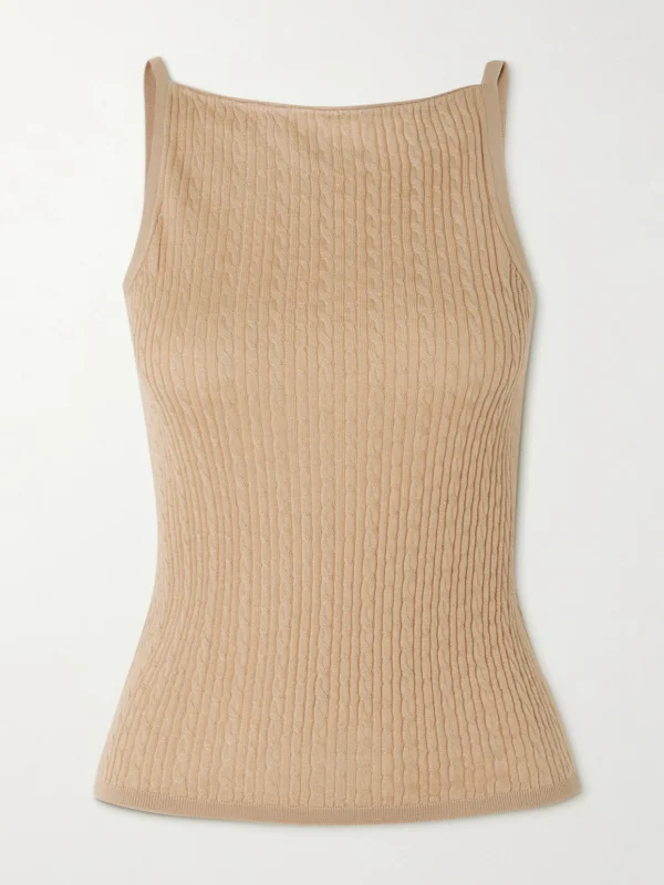 Loro Piana Rimella Cable-knit Cashmere and Silk-blend Top
