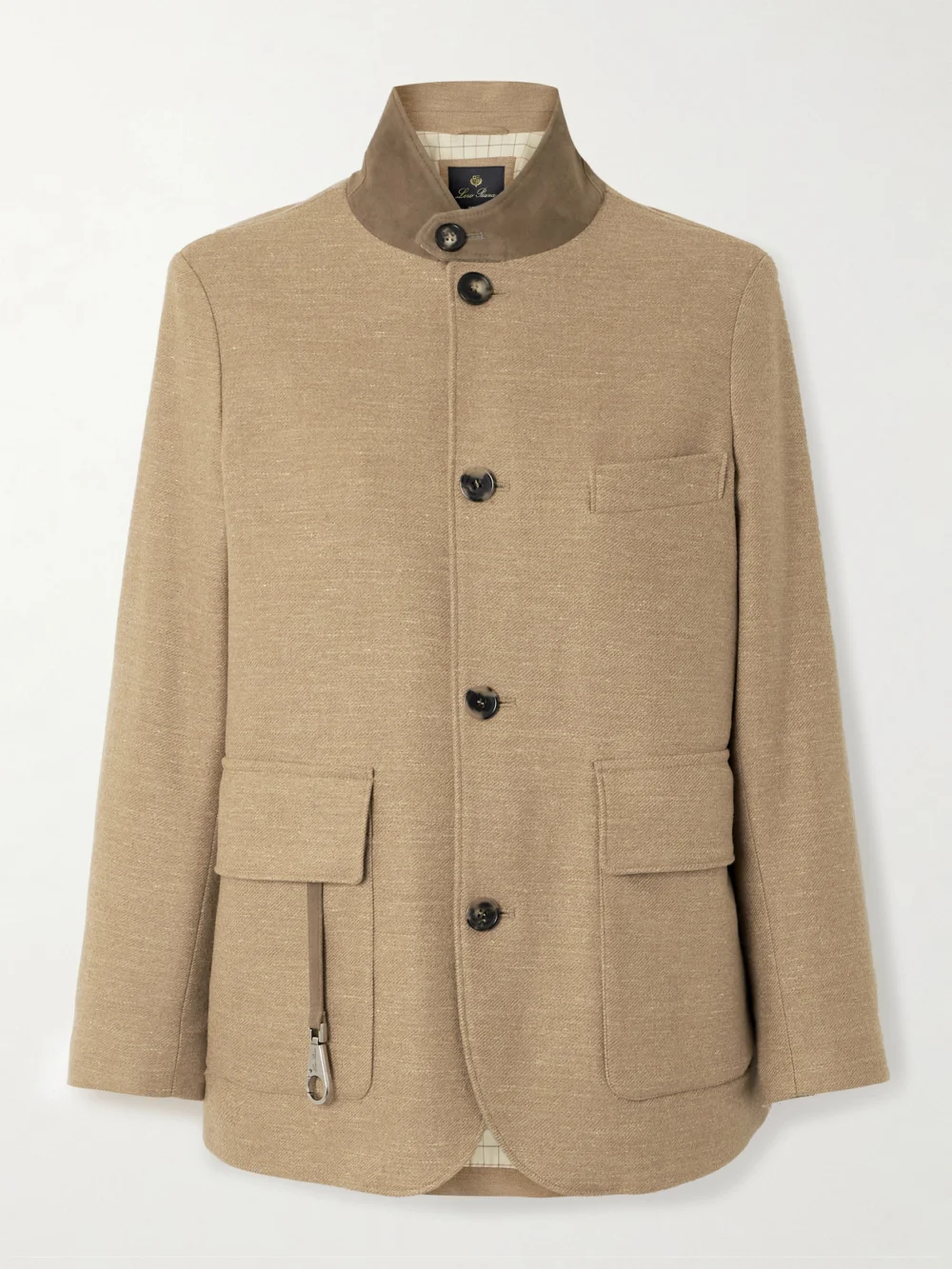 Loro Piana Roadster Suede-trimmed Cotton-twill Jacket in sand