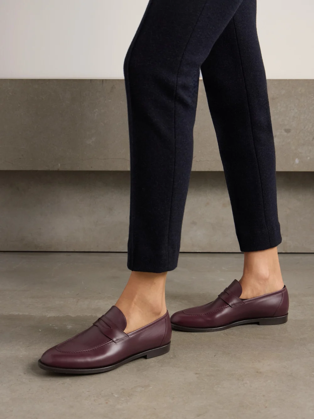 Side view of the Loro Piana Sergio Leather Loafers