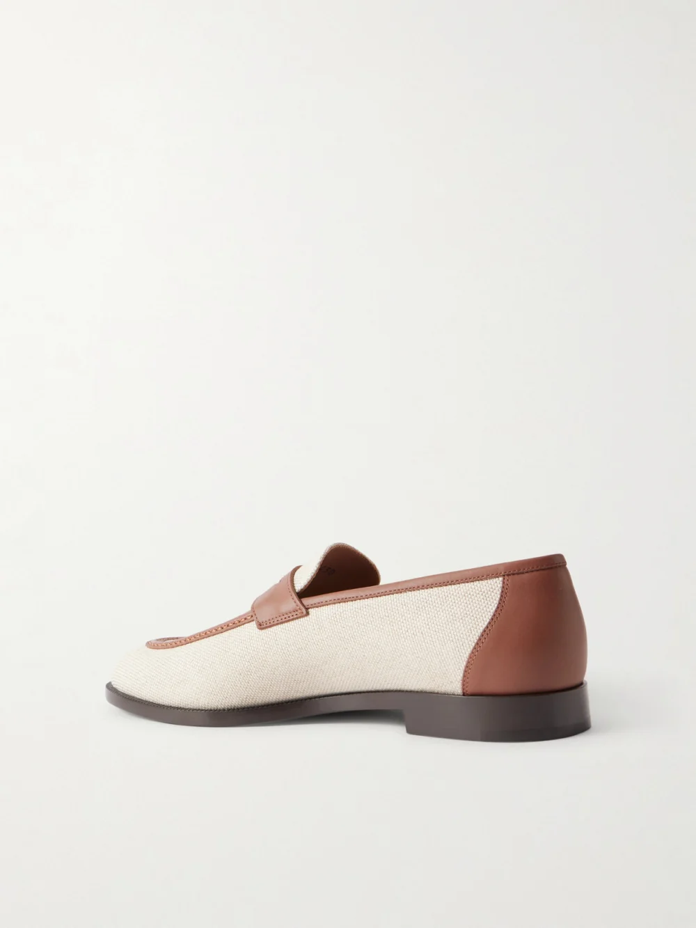Back view of the Loro Piana Sergio Leather-trimmed Canvas Loafers