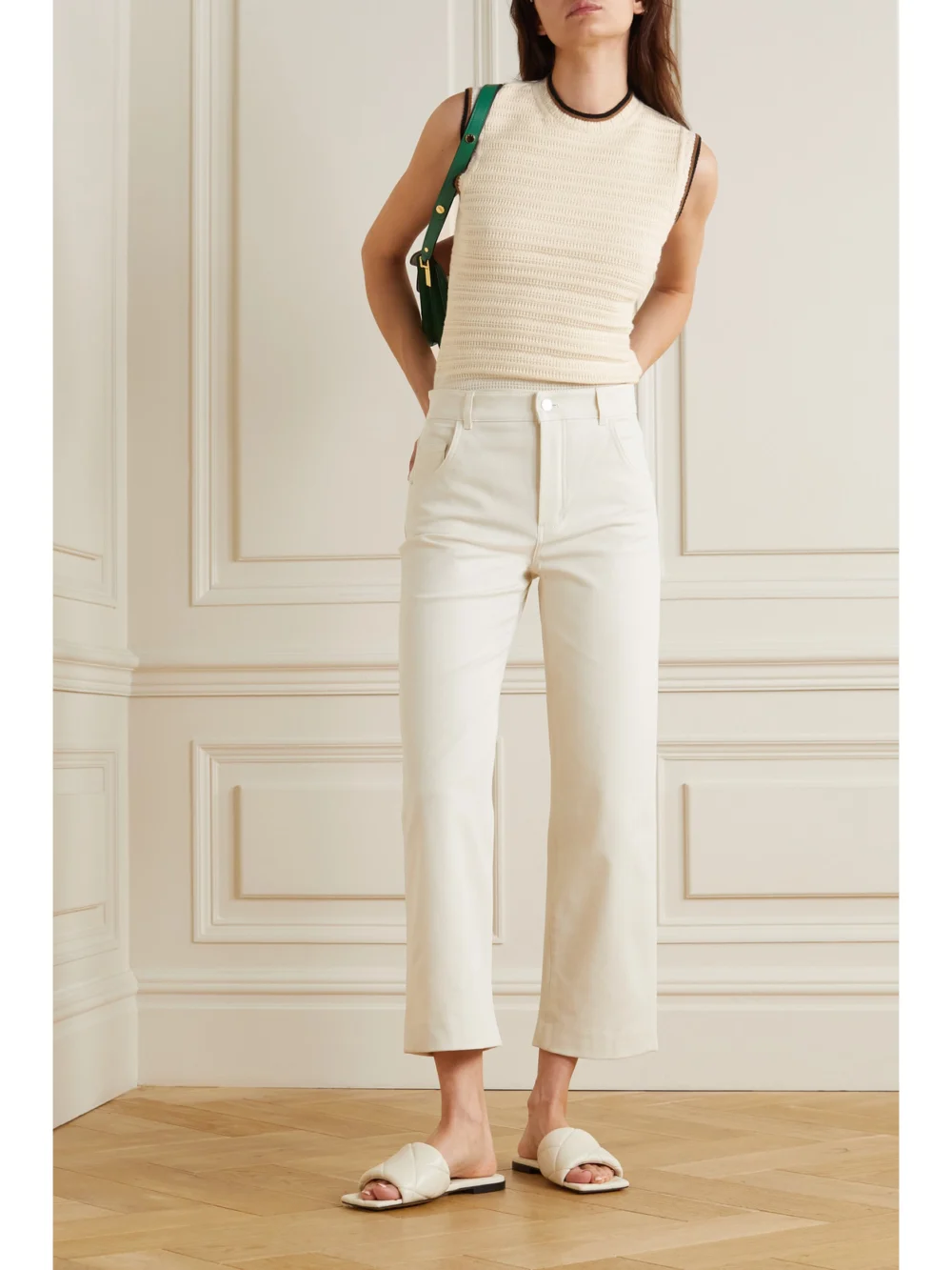 Loro Piana Striped Cashmere Tank, worn by a model
