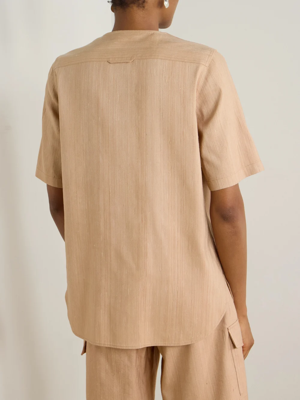Back view of the Loro Piana Textured-silk Shirt