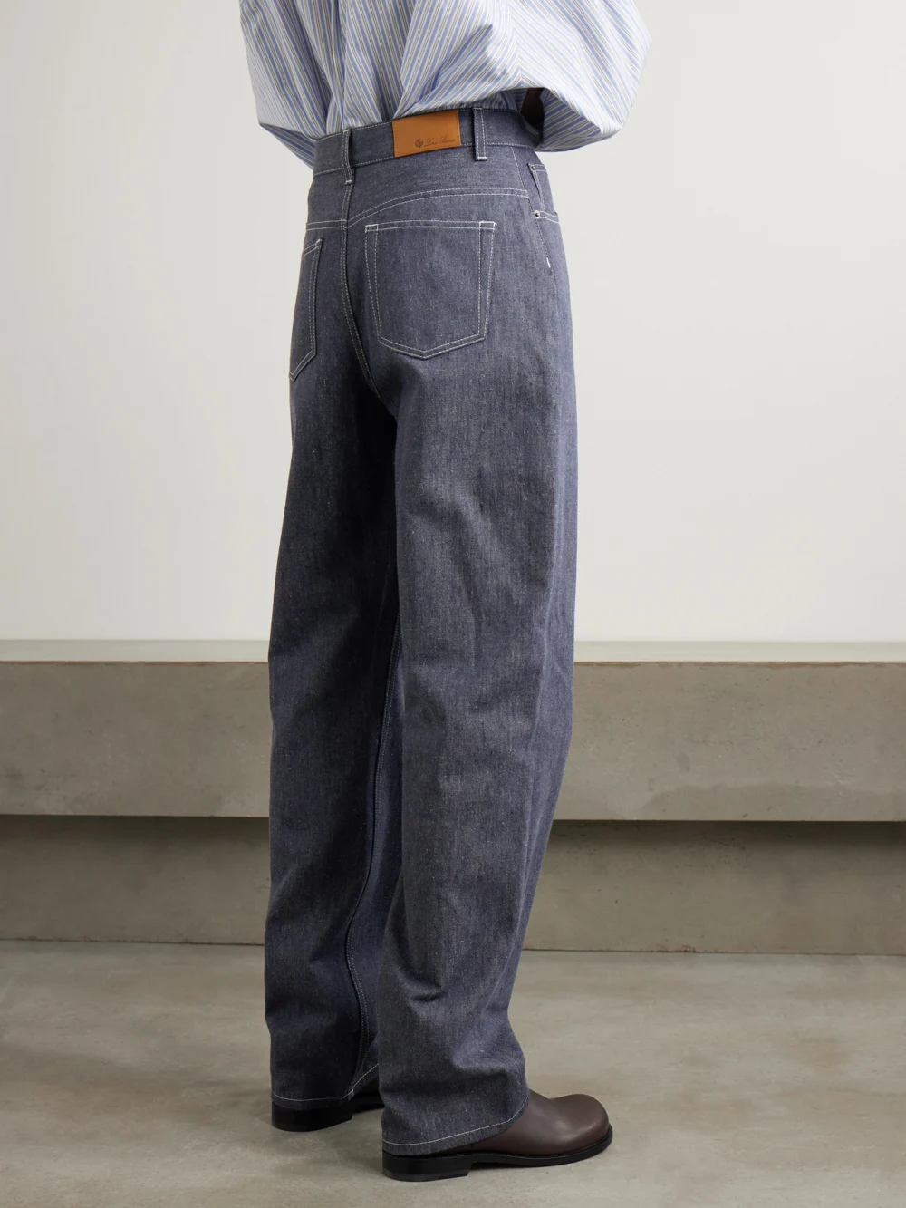 Back view of the Loro Piana Tye Straight-leg Jeans