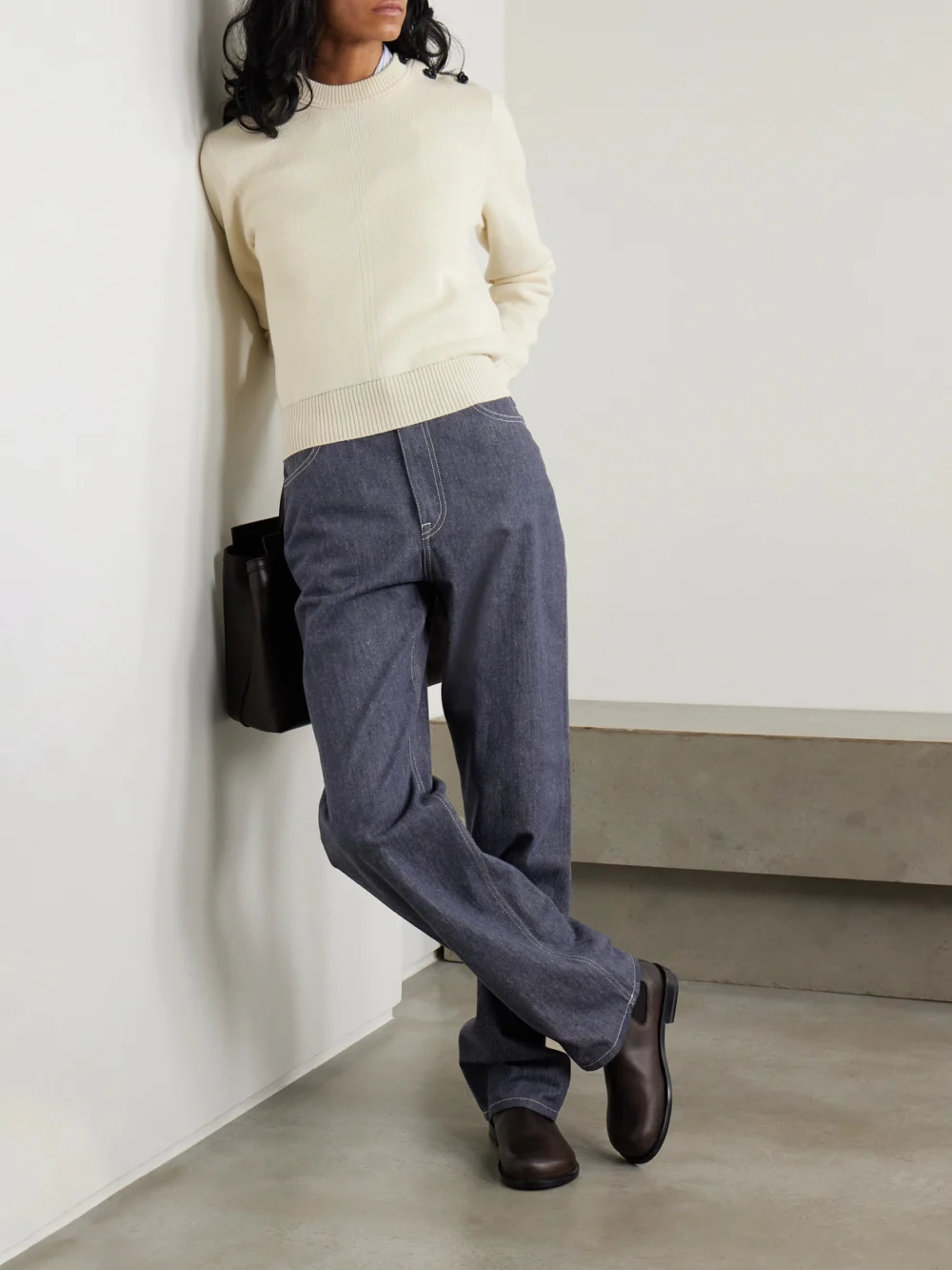 Loro Piana Tye Straight-leg Jeans, worn by a model