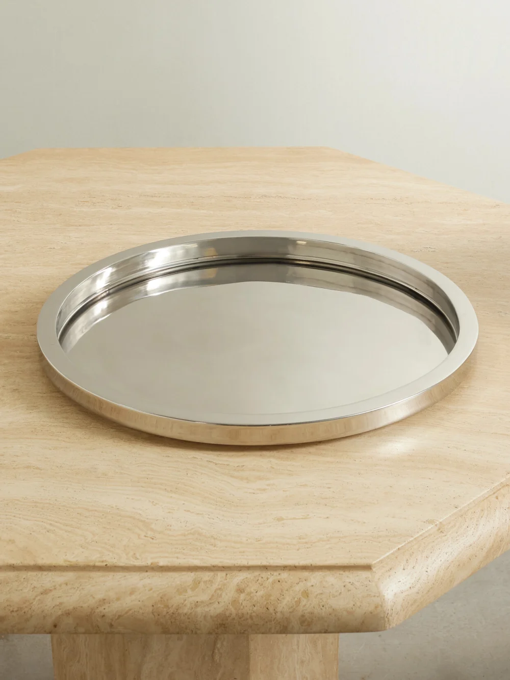 Louise Roe 56cm Polished Stainless Steel Serving Tray in silver