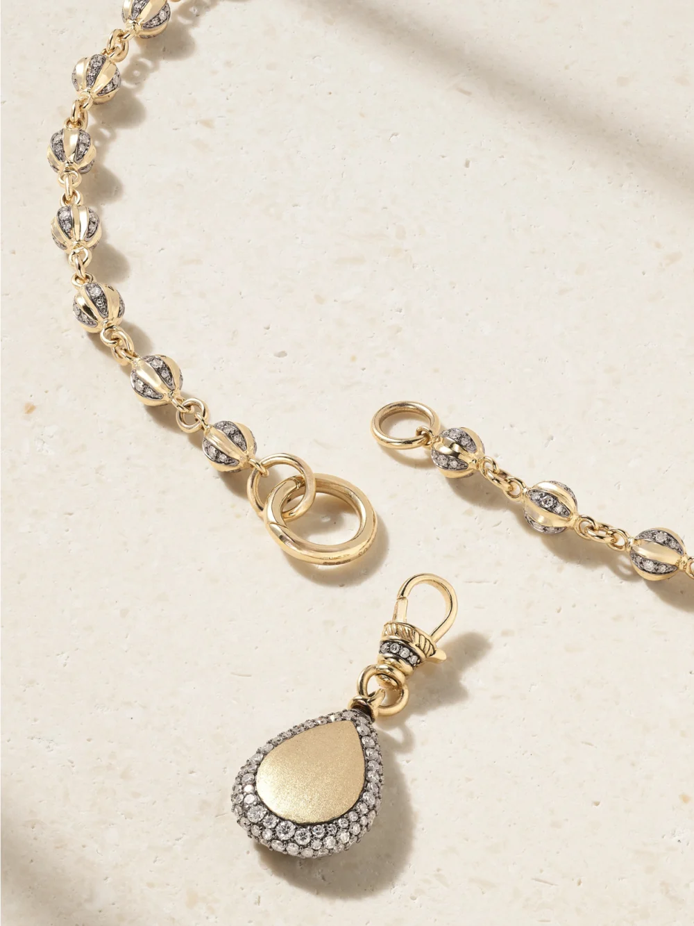 Back view of the Lucy Delius 14-karat Gold Diamond Necklace