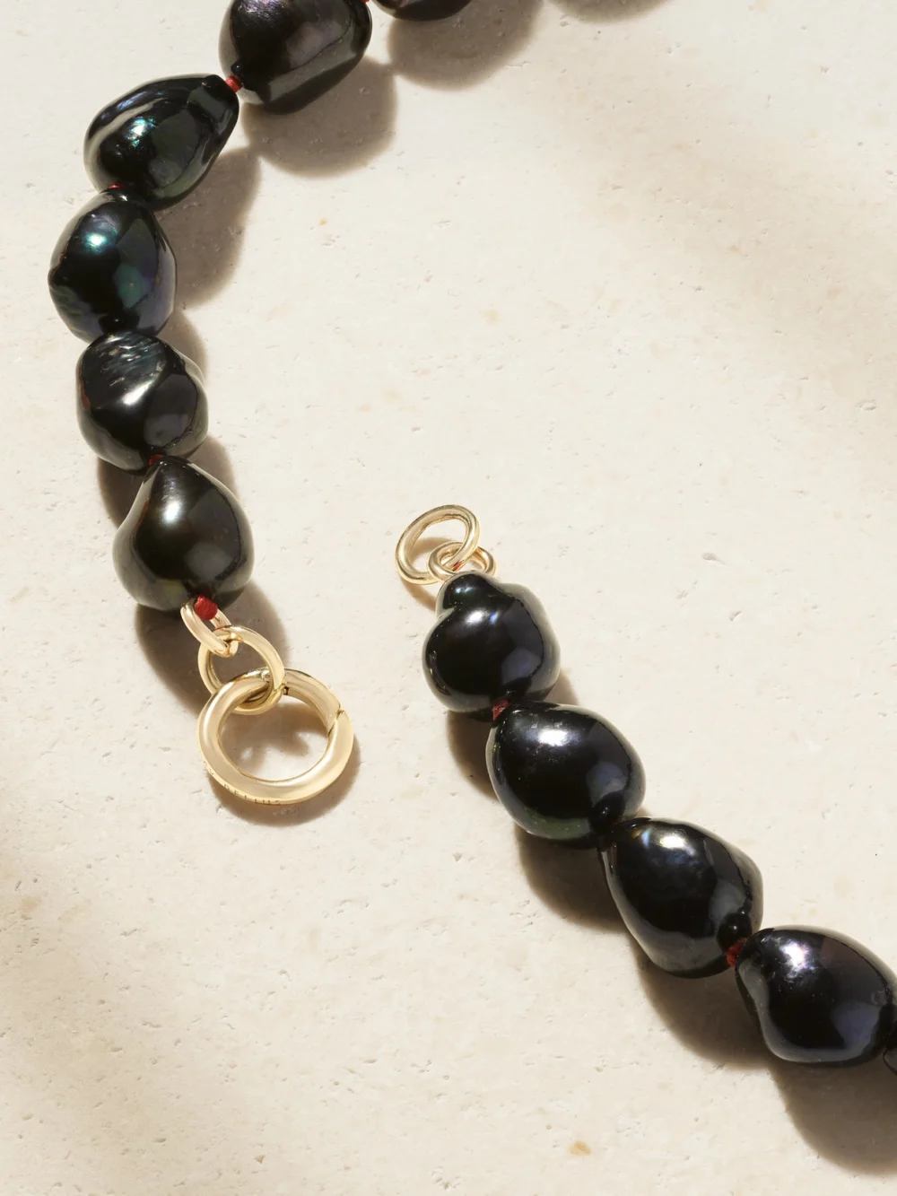 Back view of the Lucy Delius 14-karat Gold Pearl Beaded Necklace
