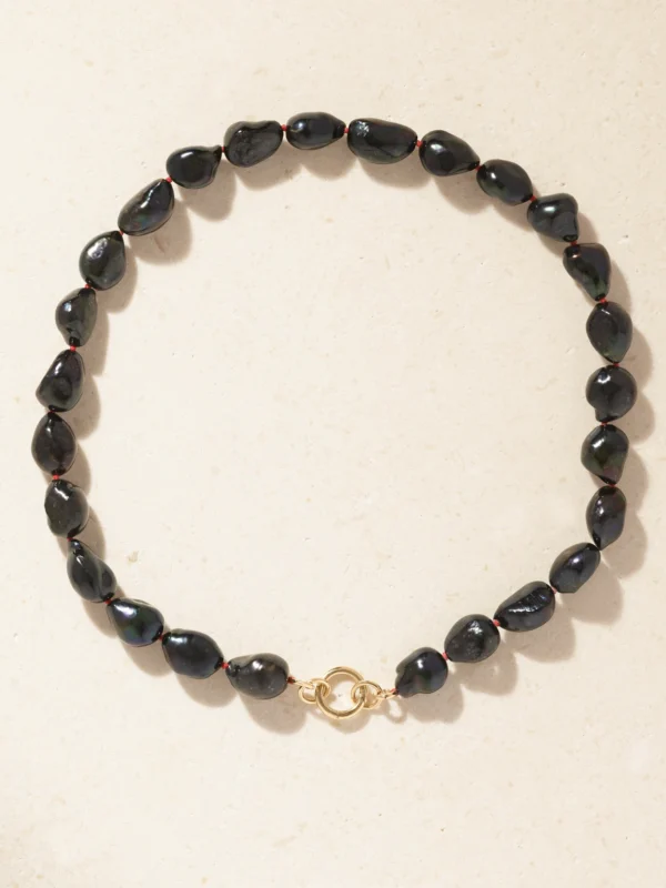 Lucy Delius 14-karat Gold Pearl Beaded Necklace