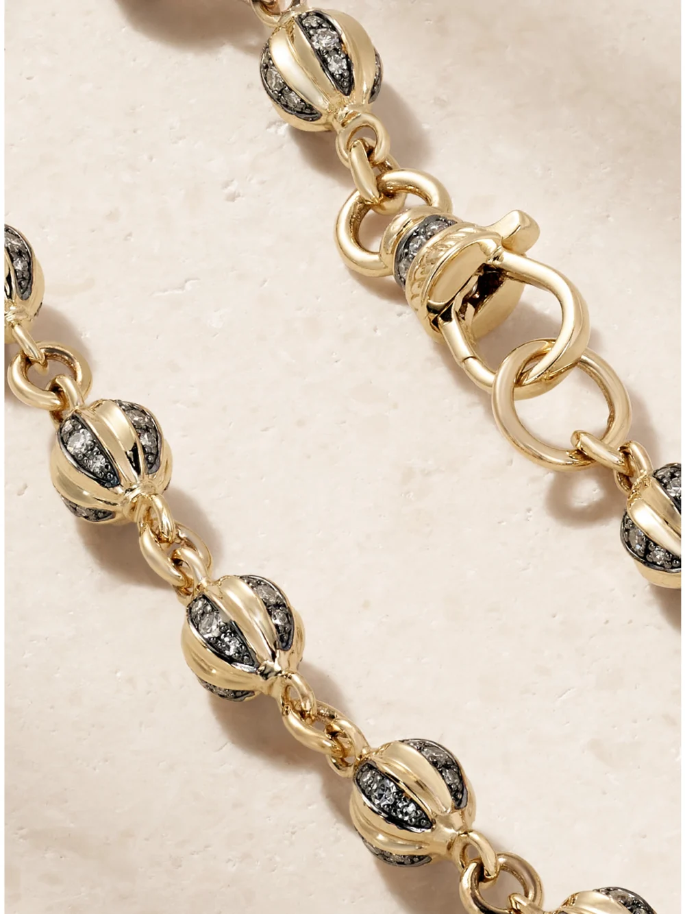 Back view of the Lucy Delius 14-karat Gold Rhodium-plated Diamond Bracelet