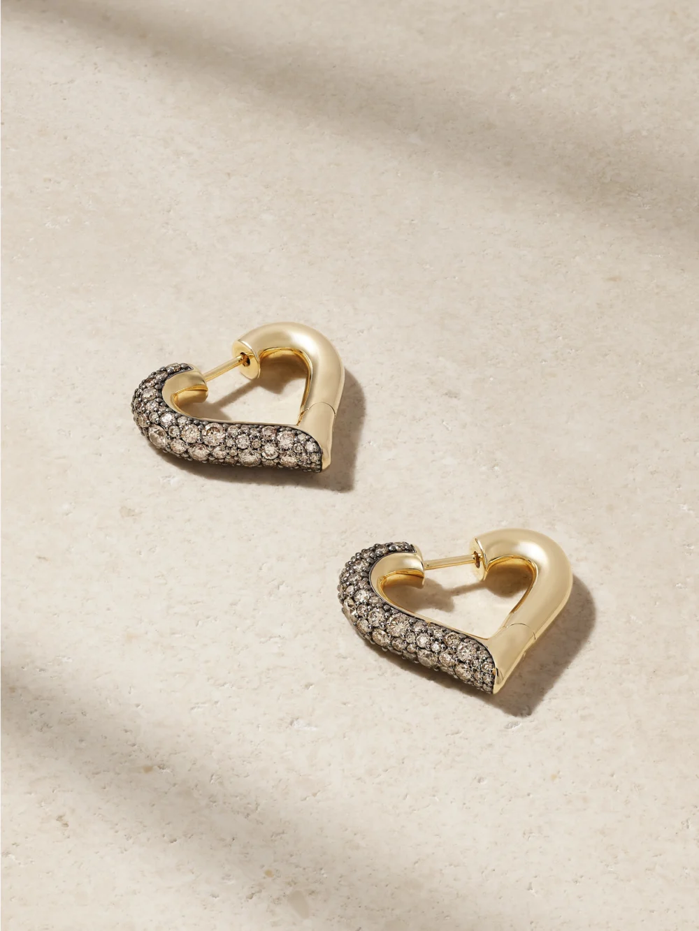 Lucy Delius Chubby Love Rhodium-plated Diamond Earrings in gold