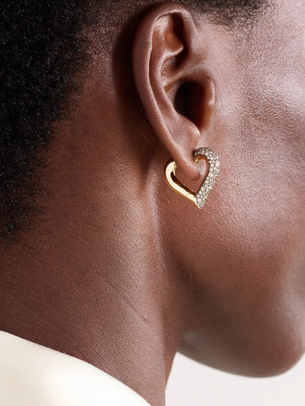 Lucy Delius Chubby Love Rhodium-plated Diamond Earrings, styled view