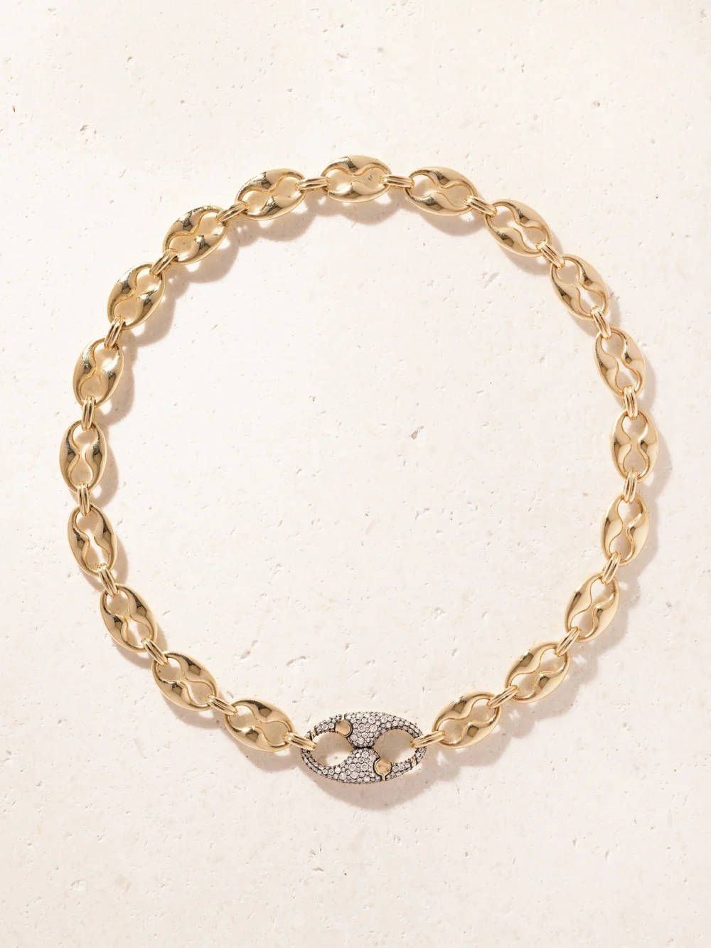 Close-up detail of the Lucy Delius Persephone 14-karat Gold Rhodium-plated Diamond Necklace