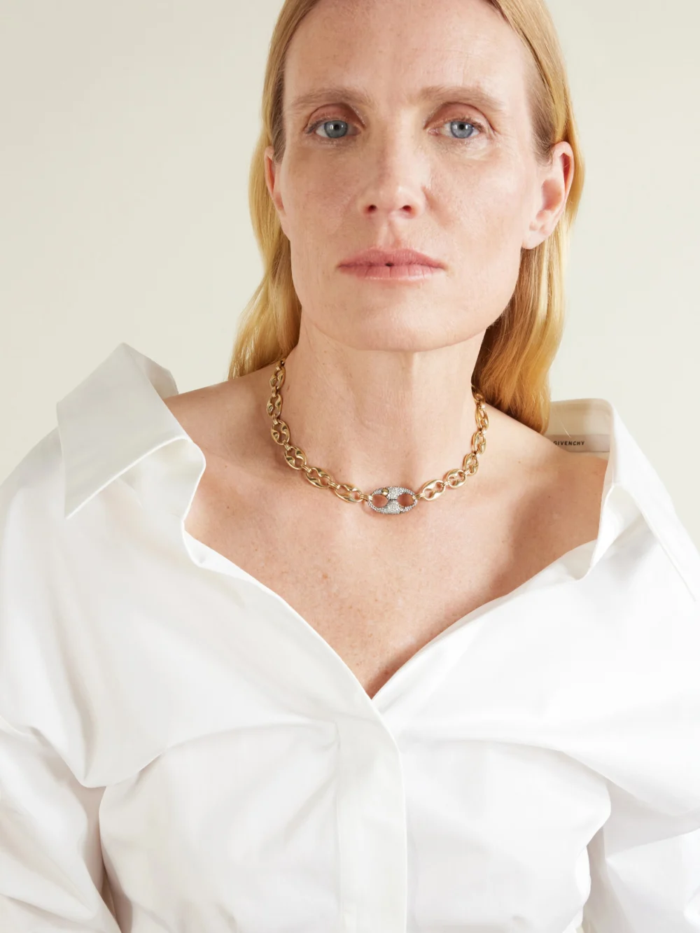 Lucy Delius Persephone 14-karat Gold Rhodium-plated Diamond Necklace, styled view