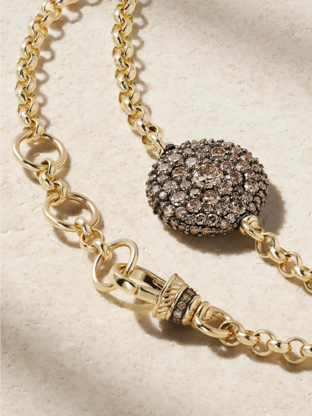 Back view of the Lucy Delius Pocket Watch Rhodium-plated, 14-karat Gold and Diamond Bracelet