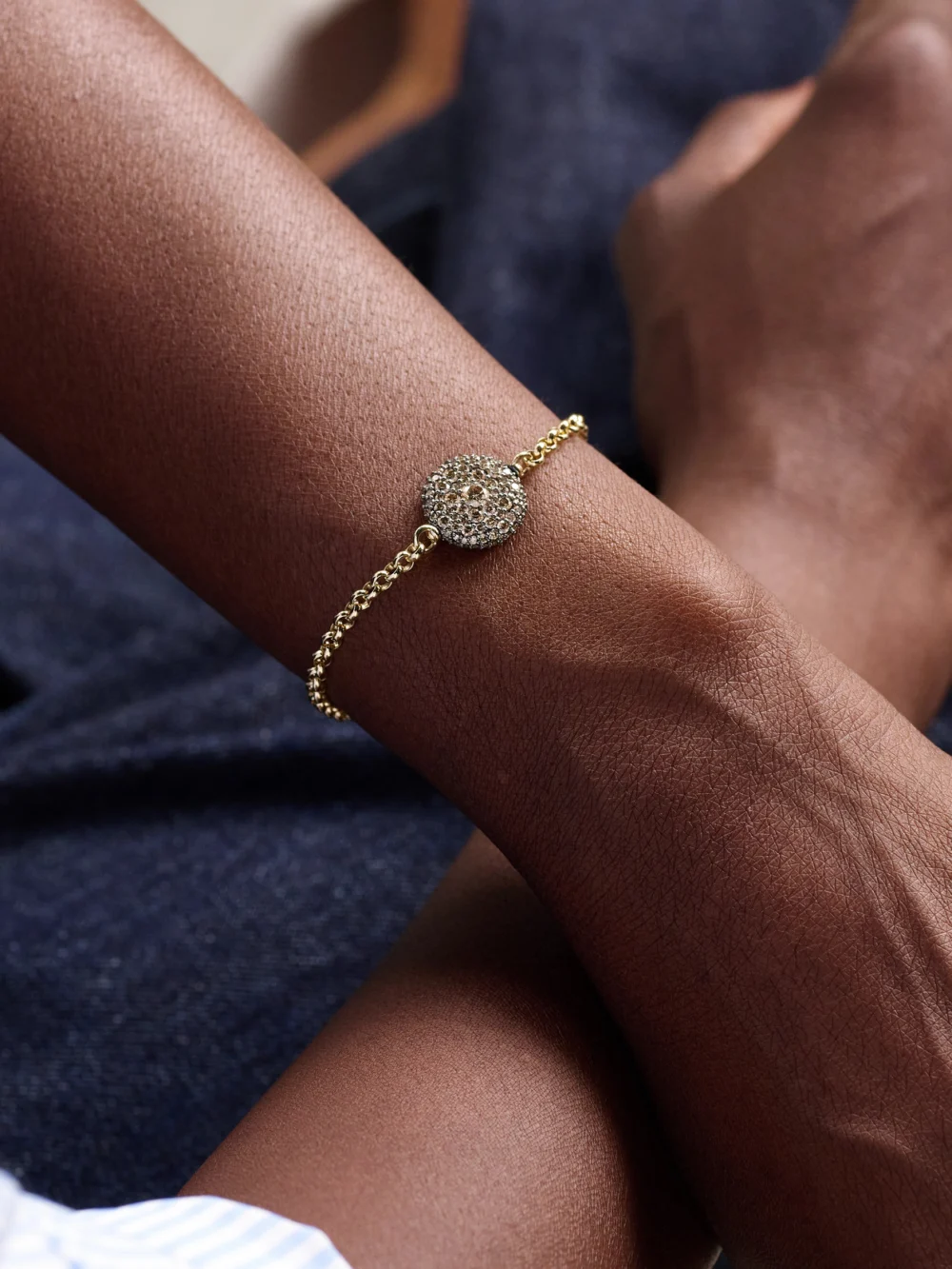 Lucy Delius Pocket Watch Rhodium-plated, 14-karat Gold and Diamond Bracelet, styled view