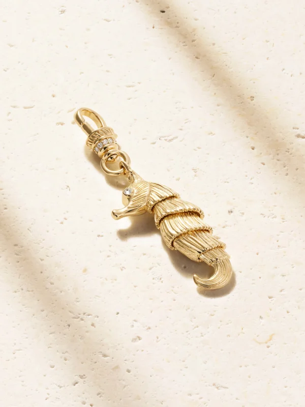 Lucy Delius Pot-belly Seahorse 14-karat Gold Diamond Pendant