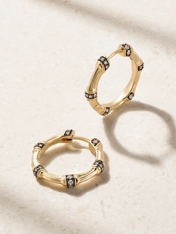 Lucy Delius Sciura 14-karat Gold Rhodium-plated Diamond Hoop Earrings