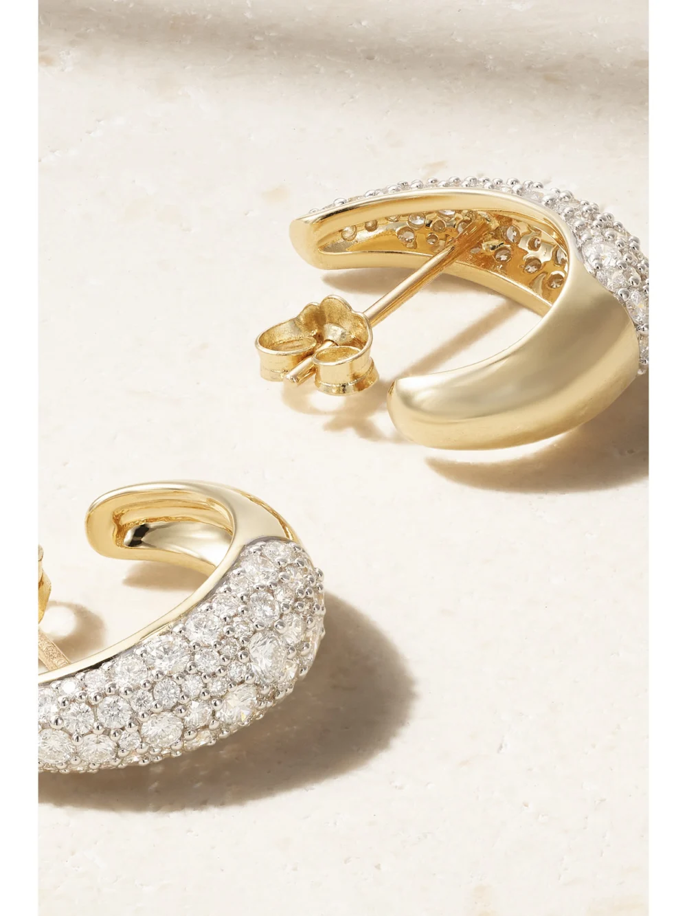 Back view of the Lucy Delius Signature 14-karat Gold Diamond Earrings