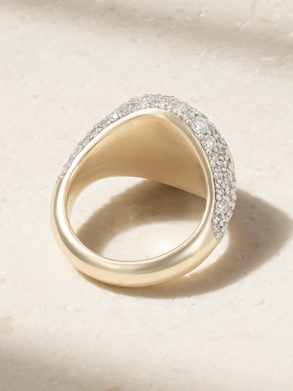 Back view of the Lucy Delius Signature 14-karat Gold Diamond Signet Ring