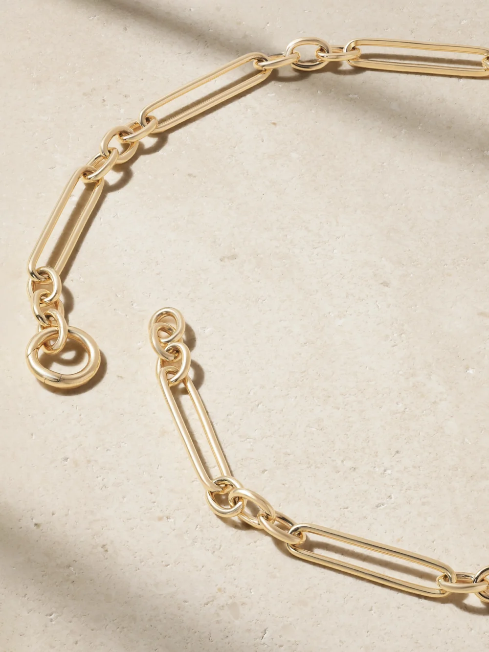 Back view of the Lucy Delius Trombone Link 14-karat Gold Necklace
