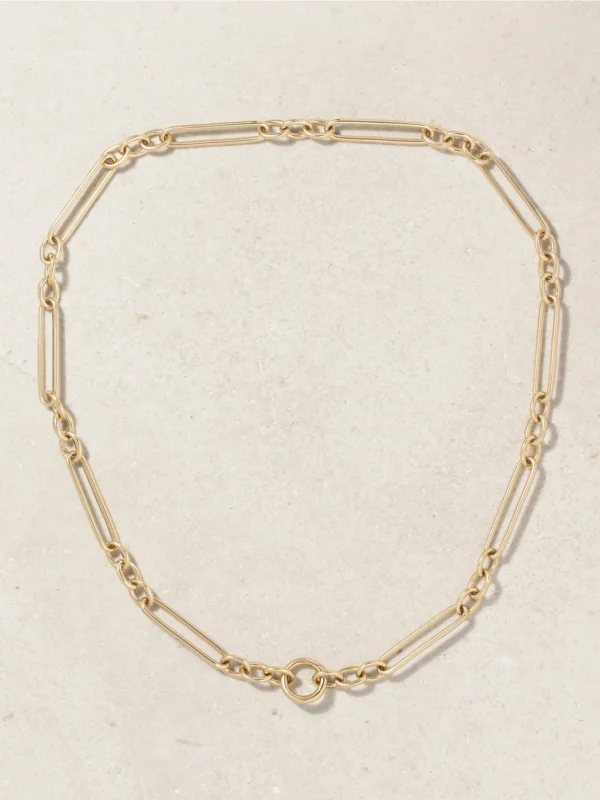 Lucy Delius Trombone Link 14-karat Gold Necklace