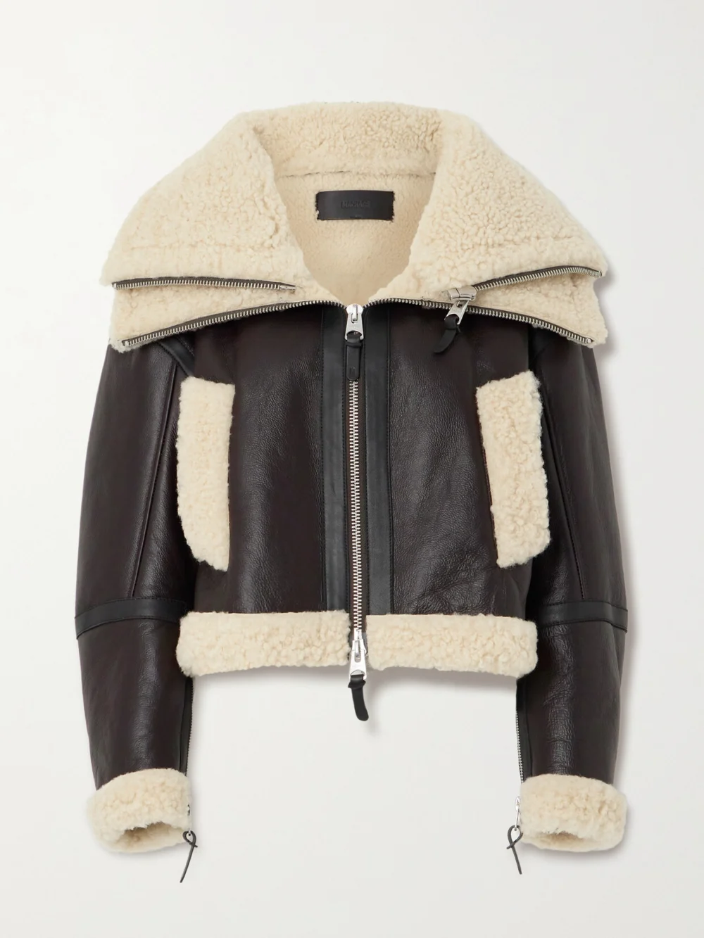 Mackage Penelopa Cropped Shearling Jacket in chocolate