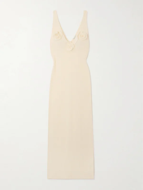 Magda Butrym Appliquéd Lyocell-blend Maxi Dress