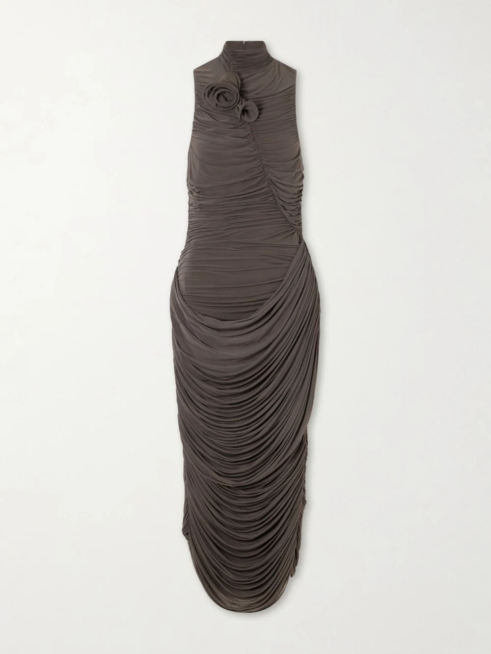 Magda Butrym Appliquéd Stretch-jersey Midi Dress in chocolate