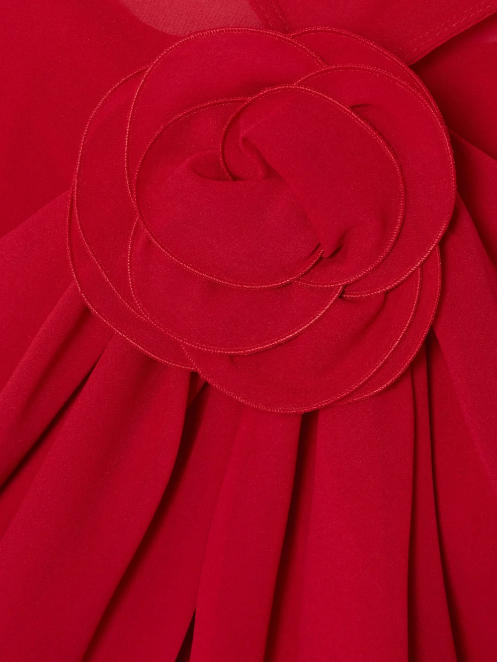 Close-up detail of the Magda Butrym Cold-shoulder Appliquéd Silk-blend Chiffon Maxi Dress