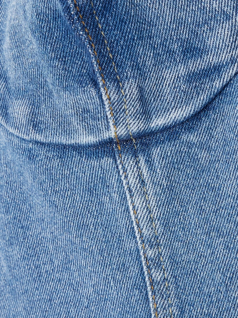 Close-up detail of the Magda Butrym Denim Bustier Mini Dress