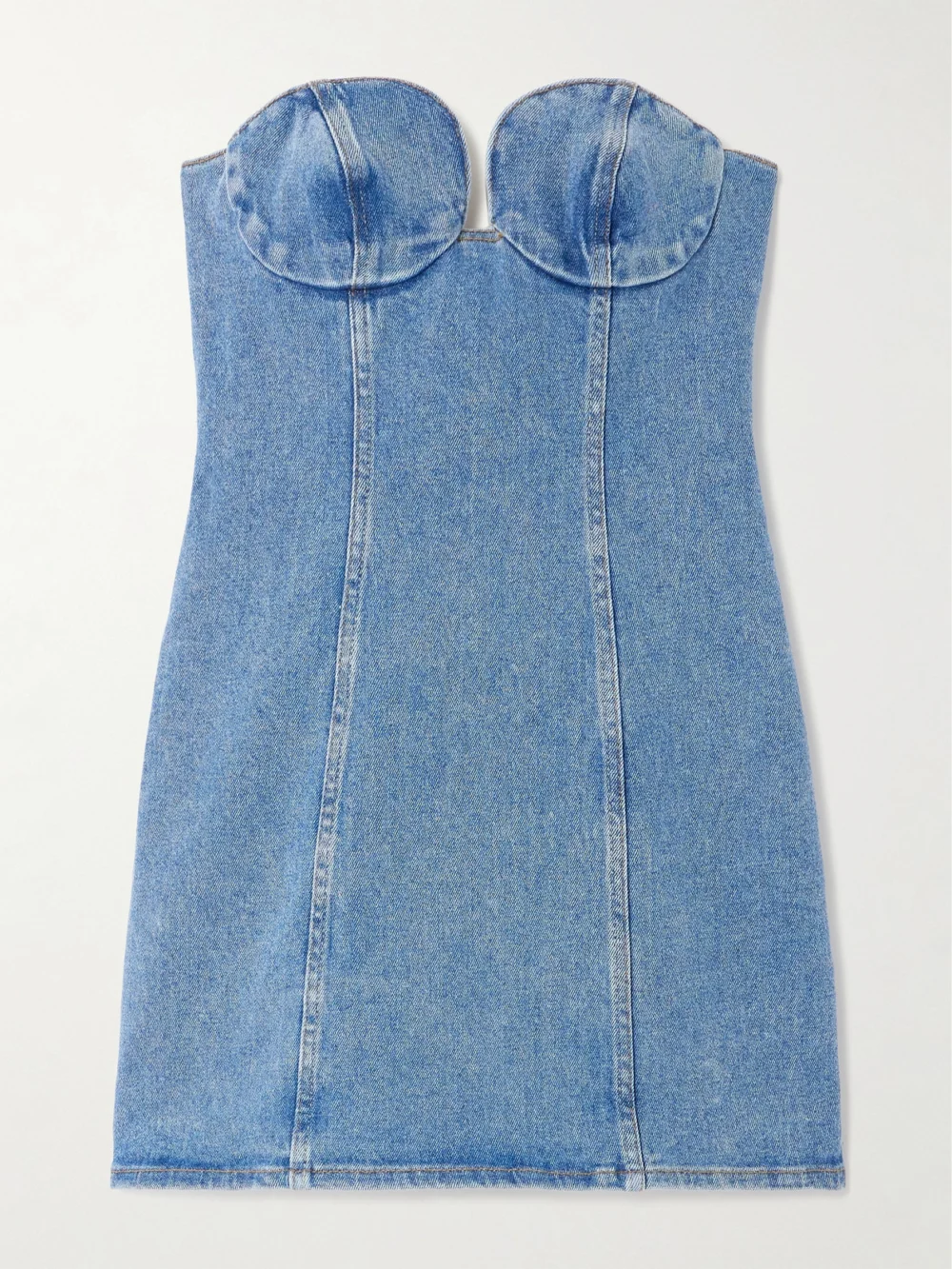 Magda Butrym Denim Bustier Mini Dress in blue