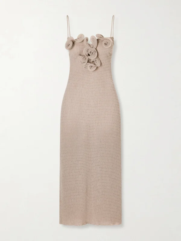 Magda Butrym Embellished Textured Woven Midi Dress