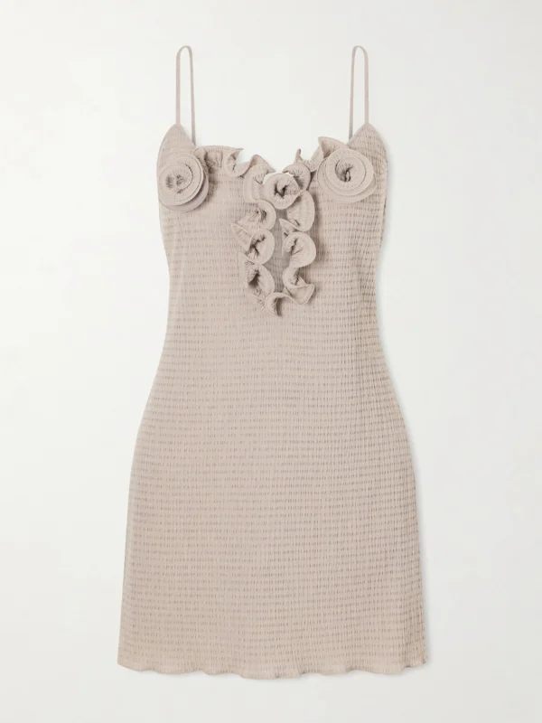 Magda Butrym Floral-appliquéd Crepe Mini Dress