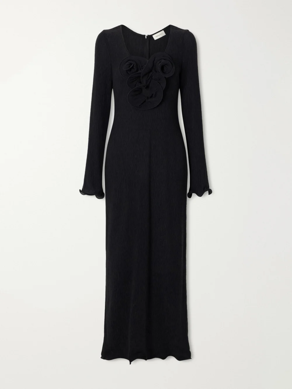 Magda Butrym Gathered Satin Maxi Dress in black