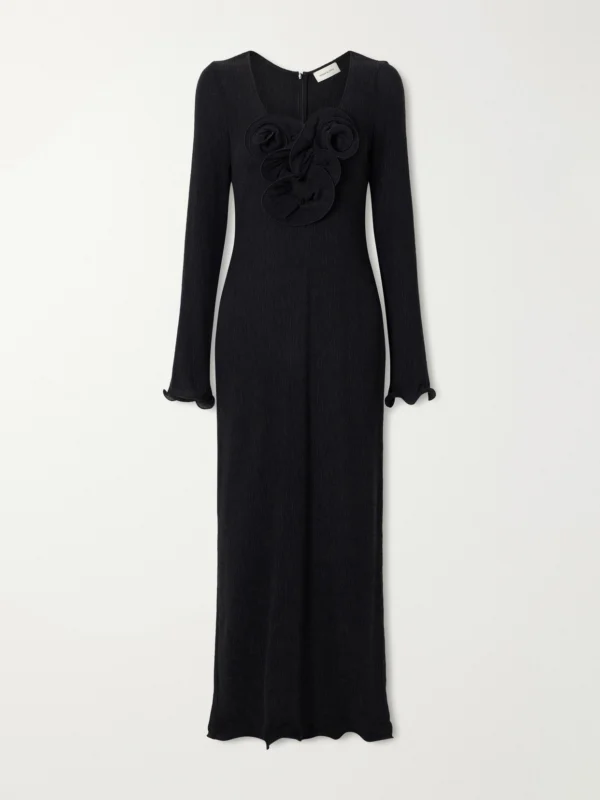 Magda Butrym Gathered Satin Maxi Dress