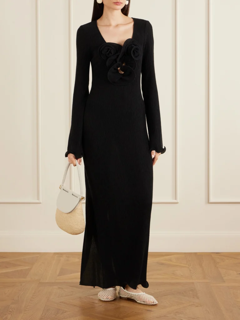 Magda Butrym Gathered Satin Maxi Dress