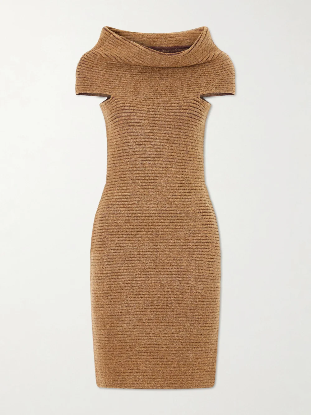 Magda Butrym Knitted Jersey Midi Dress in camel