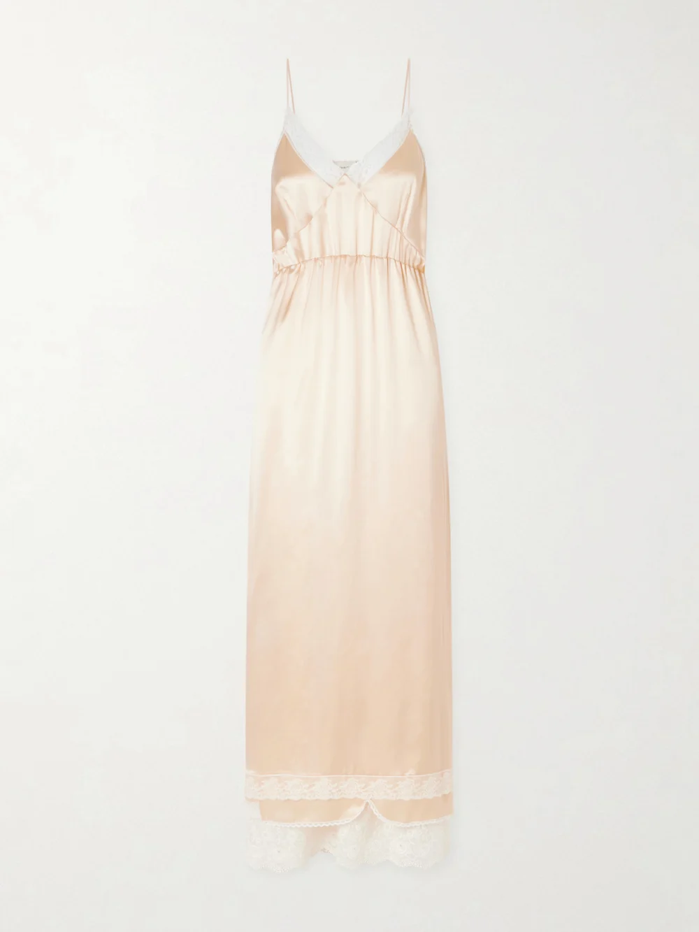 Magda Butrym Lace-trimmed Silk Satin Maxi Dress in orange