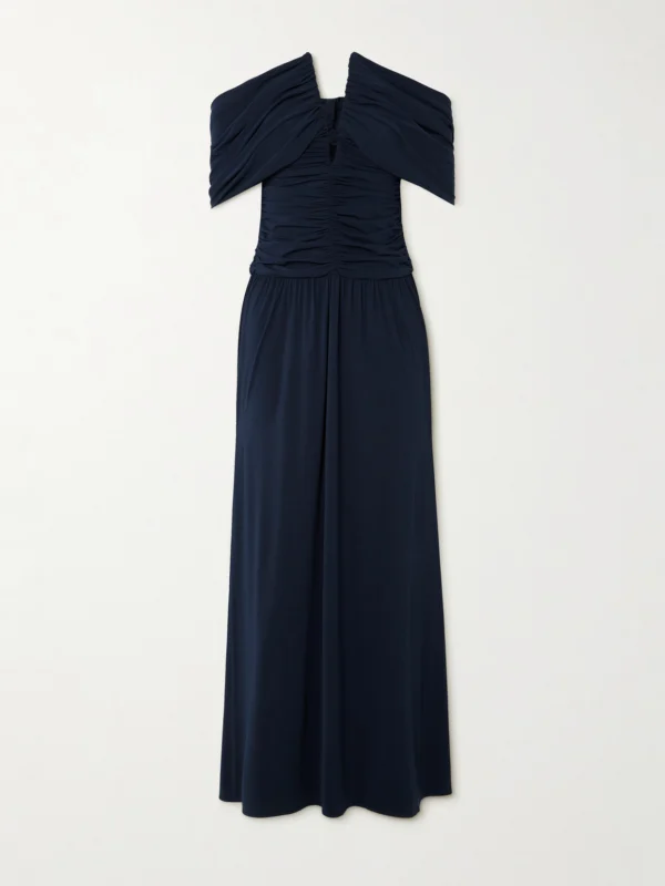 Magda Butrym Off-the-shoulder Ruched Jersey Dress