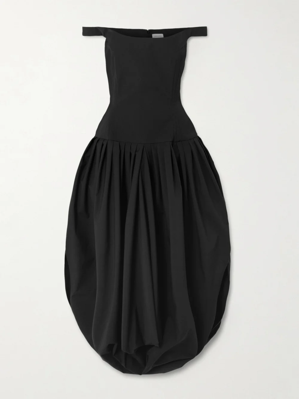 Magda Butrym Off-the-shoulder Silk-poplin Midi Dress in black