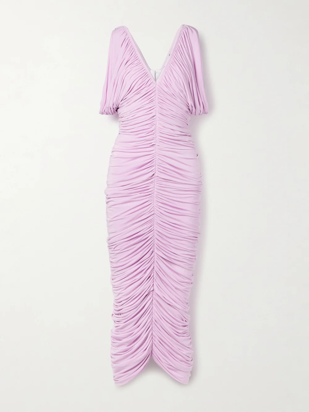 Magda Butrym Ruched Satin-jersey Midi Dress in pink