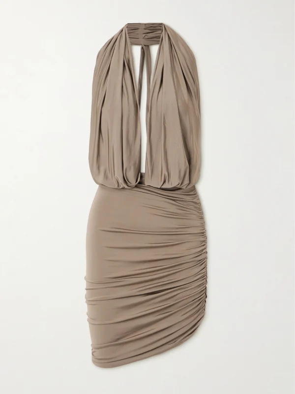 Magda Butrym Ruffled Satin-jersey Midi Dress